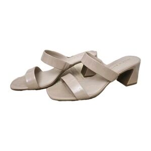 Kelly & Katie Nude Patent Block Heel Sandals 2-Strap Open Toe Size‎ 11M